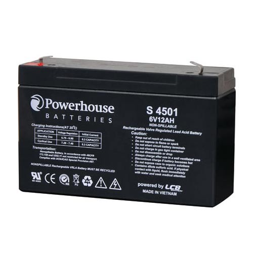 PowerHouse S4501 6V 12Ah 4.8mm/F1 Sealed Lead Acid Battery in Bangladesh