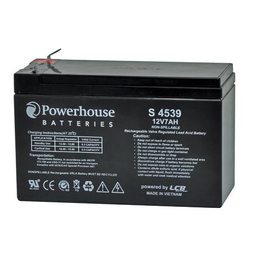 PowerHouse S4539 12V-7Ah 6.3mm/F2 Sealed Lead Acid Battery in Bangladesh