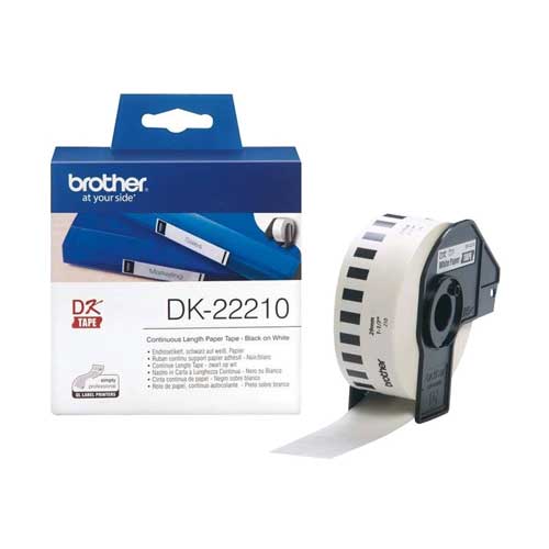 Brother Genuine DK-22210 Continuous Paper Label Roll (Black on White, 29mm wide) Price in Bangladesh