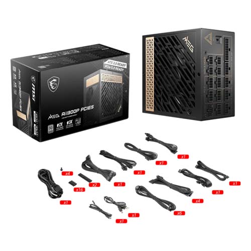 MSI MEG Ai1300P PCIE 5.0 1300W 80 Plus PLATINUM Full Modular Power Supply Price in Bangladesh