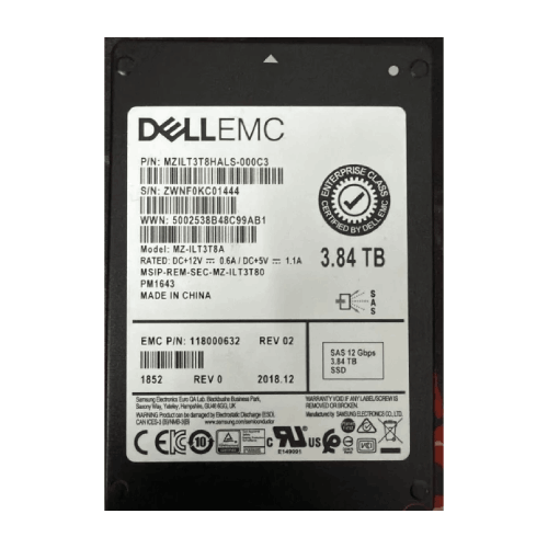 Dell EMC MZ-ILT3T8A 3.84TB 12Gbps SAS SSD